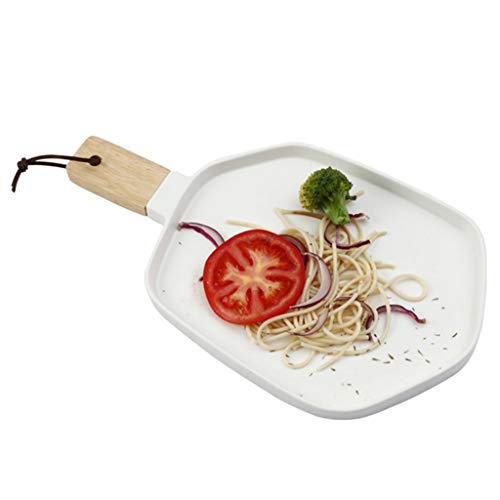 QFF- Plato de Fruta Placa de Fideos, Placa de Cerámica Creativa Placa de Polígono del Hogar Pizza Placa de Filete Jamón Sándwich Placa Bandeja de Mango 30-34.5CM vajilla (Size : 30 * 15 * 1.9CM)