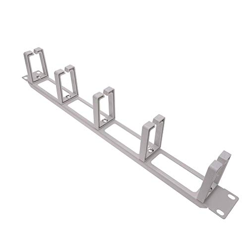 RackMatic - Panel guíacables para armario rack 19" 1U con 5 anillas para gestión de cables blanco