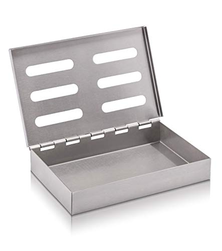 Räucherphorie Caja para ahumar de Acero Inoxidable para el Aroma Especial de Barbacoa, Adecuada para barbacoas de Gas, eléctricas y de carbón, Accesorios de Barbacoa prémium