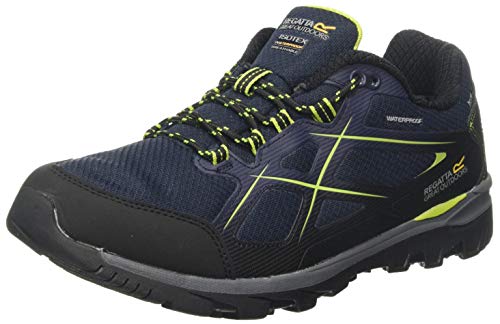 Regatta Kota II Low Waterproof Hiking Shoe, Zapatillas de Senderismo Hombre, Azul (Navy/Lime Green 9lt), 41 EU