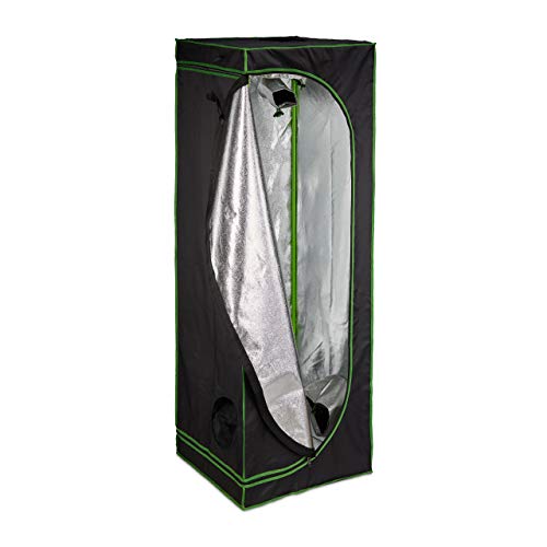 Relaxdays Growbox Caja de Cultivo (180 x 60 x 60 cm), Color Negro y Verde, 60 x 60 x 180 cm