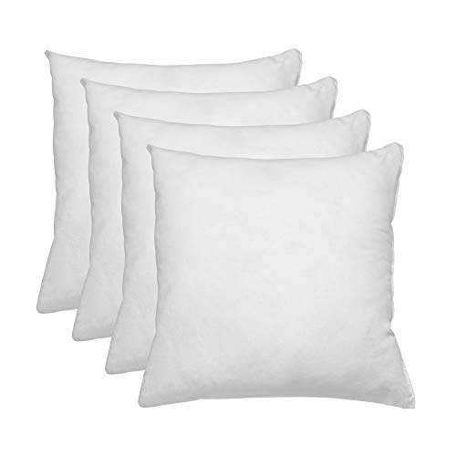 Relleno de cojin 45x45 Pack 4 Unidades / Relleno de Fibra Hueca conjugada siliconada Ideal para Rellenar Cojines Decorativos ,Cojines para Cama, Cojines de Sofa, almohadones