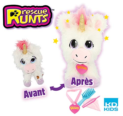 Rescue Runts - Peluche de Unicornio para Adoptar, Color Blanco, 3 años en adelante