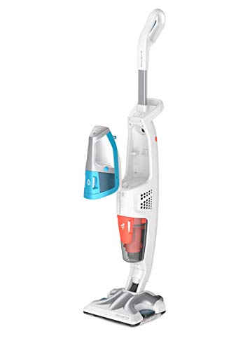 Rowenta RY8534 Clean & Steam Multi Escoba fregadora, aspira e higieniza simultáneamente Todas Las Superficies, Elimina gérmenes y bacterias, depósito portátil extraíble, sin Bolsa, Color Blanco