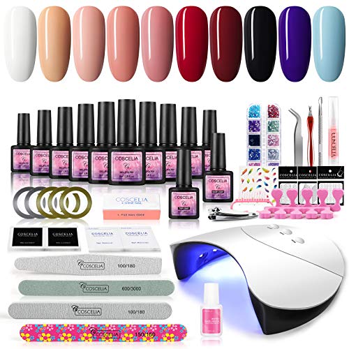 Saint-Acior 10PCS Esmalte Semipermanente en Gel Soak Off 36W Lámpara Secador de UV/LED para Uñas Top Coat Base Coat Herramienta de Manicura Nail Art