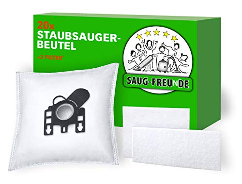 SAUG-FREUnDE I 20 bolsas de aspiradora compatibles con Swirl M 50, M50, H 41, H41, Menalux 3100, Miele bolsas para aspiradora FJM HyClean 3D, F J M, modelo 9917710