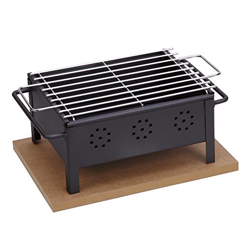 Sauvic 02905 Barbacoa SOBREMESA 25X20 con Parrilla Inoxidable 18/8, Negro, 34.50x22.00x13.50 cm