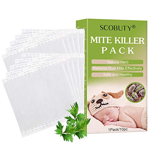 SCOBUTY Antiácaros, Dust Mite Killer, Eliminador de Ácaros, Tratamiento De Ácaros, para Camas domésticas en Interiores Indoor, sofás, alfombras, Cojines, 10pc