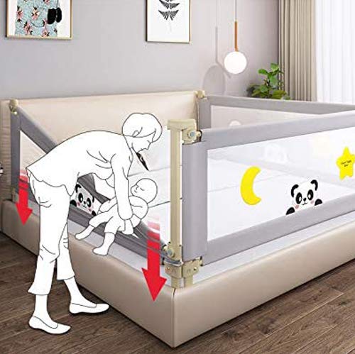 SEAAN Rieles de Cama para Niños Pequeños Rieles de Cama de Bebé Niño Portátil Ajustable Barrera Cama Elevación Vertical Barrera Cama Anti-caída Riel de Protección de Cama para Niños Pequeños (1.2m)