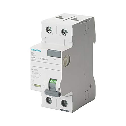 Siemens 5sv - Interruptor diferencial clase-a 2 polos 40a 30ma 70mm