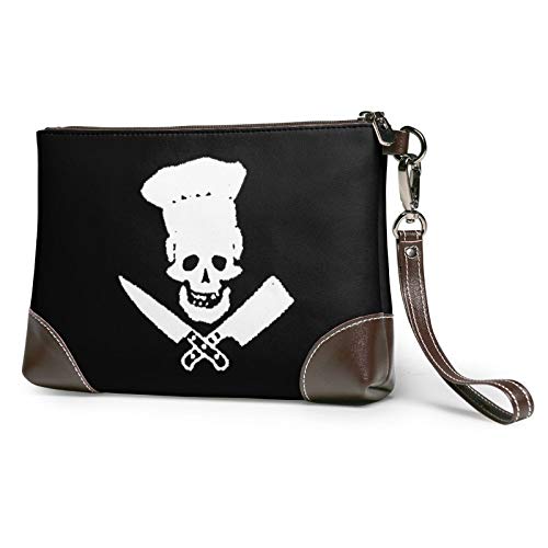 Skull-Chef - Bolso de mano de piel auténtica con diseño de calavera