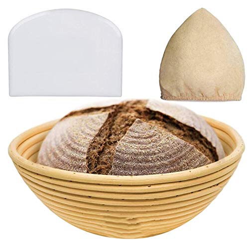 SNOWINSPRING Pan de 9 Pulgadas Banneton Proofing Basket-Proving Baskets-Banneton Proofing Basket-Sourdough Basket Set