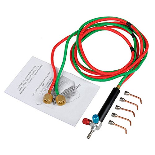 SODIAL Micro-Gas Torch Mini Gas Little Torch Soldadura Kit de soldadura con 5 puntas Soldadura a de soldadura Manguera flexible para instrumentos peque？os, reparación de joyas