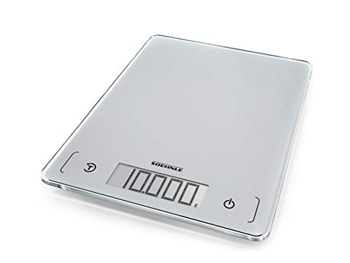 Soehnle Page Comfort 300 Slim Báscula de Cocina Digital, Plata, 26,4 x 20,8 x 3,3 cm