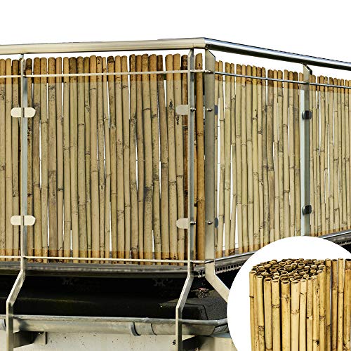 Sol Royal Valla de bambú Protectora SolVision B38 90 x 250 cm (A x L) Estera de privacidad Visual y Viento Natural Balcones terrazas Jardines barandas Cerca con cañas Gruesas