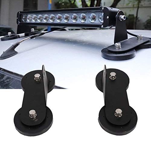 Soportes de montaje magnéticos, luces modificadas para el techo del coche Soporte magnético con potente base magnética para barra de luz de trabajo Led Tractores de techo Off Road (negro)