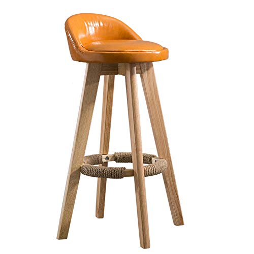 Stool home HWH Taburete de Bar Giratorio Retro Silla de Barra de Madera Maciza Silla de Respaldo de casa Simple Silla Alta Bar Taburete Alto Salón de Negocios Silla de salón 70cm 1