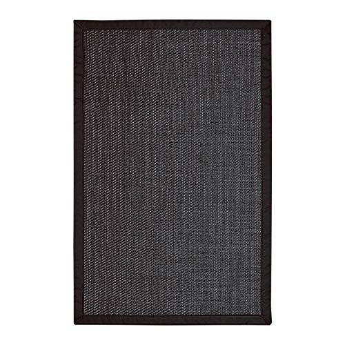 STORESDECO Alfombra vinílica Deblon con Ribete – Alfombra de PVC Antideslizante y Resistente, Ideal para salón, Cocina, baño… ¡Disponible en Medidas Grandes y más Colores! (60cm x 90cm, Negro)