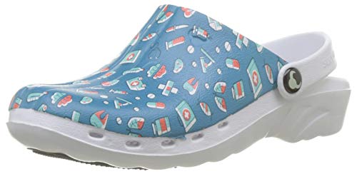 Suecos Oden Medical, Zuecos de Trabajo Mujer, Multicolor (Estampado 27), 38 EU