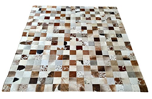 Suggaloaf - Alfombra de piel de vaca, 200 x 180 cm, diseño de patchwork