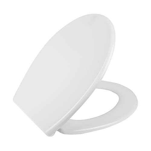 Tapa wc universal Mod. AURA, tapa wc universal dura compatible con modelos de roca, gala, delafon, sangra y otras marcas. Incluye bisagras tapa wc y tornillos. Color blanco.