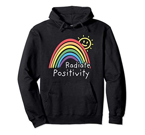 T&D irradia positividad lindo arco iris Sudadera con Capucha