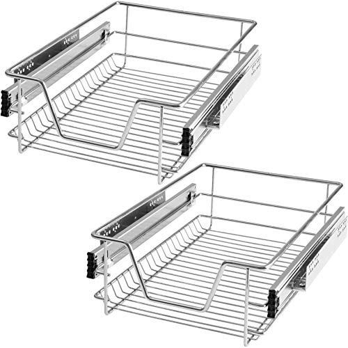 TecTake 800306 Cajón Telescópico Cajón de Cocina - Varias Tamaños y Cantidades- (2X para 40 cm | No. 403438)