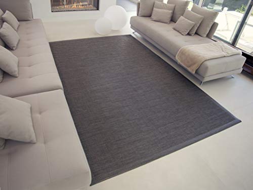 TEJIDOS EL MUNDO Alfombra SALÓN Vinilo Lisa 140x200 cm Gris