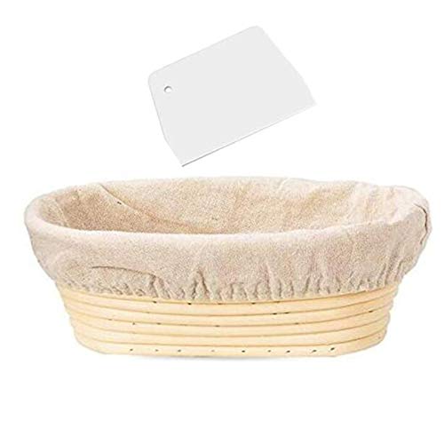 Timagebreze Ovalada-Regalo Bol de Masa Hornear para Panadero Cesta de Prueba para Pan Masa Fermentada Herramienta de Raspador Corte Pan Cocido Caja de Prueba de Tarro Arranque