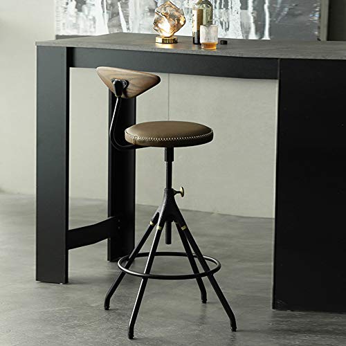 TY-ZWJ Silla de Barra Retro de Estilo Industrial, Arte de Hierro metálico Base Suave Taburete de computadora Silla de Oficina Silla de Oficina Silla de Estudio Silla de Ruedas giratoria Silla Alta