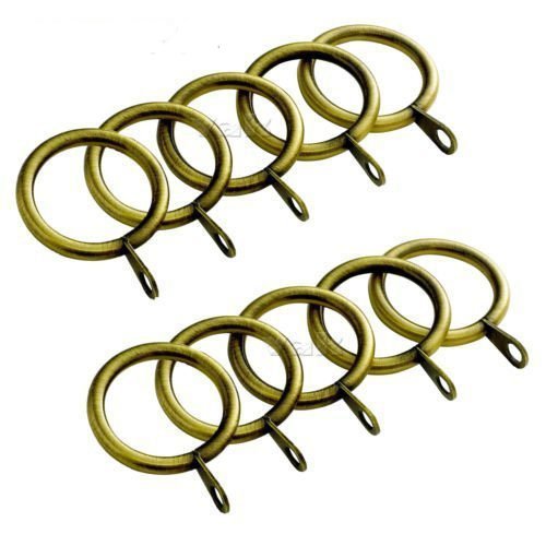 VAK Metal Aros para Cortina Polo Varilla Cortinas DE Gasa Anillos Ganchos Colgante 40 MM X 12 - Latón Antiguo