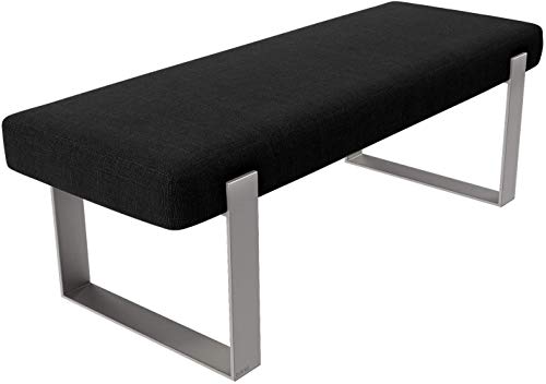 Vant Tapizado Cuarto Cama Banco - Sala & Salón Otomano - 158 kg Peso Capacidad (Tejido Acero Negro)