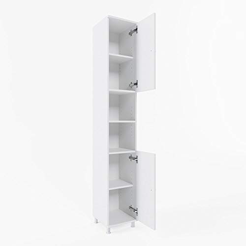 VICCO Fynn - Armario Alto para baño (190 cm), Color Blanco