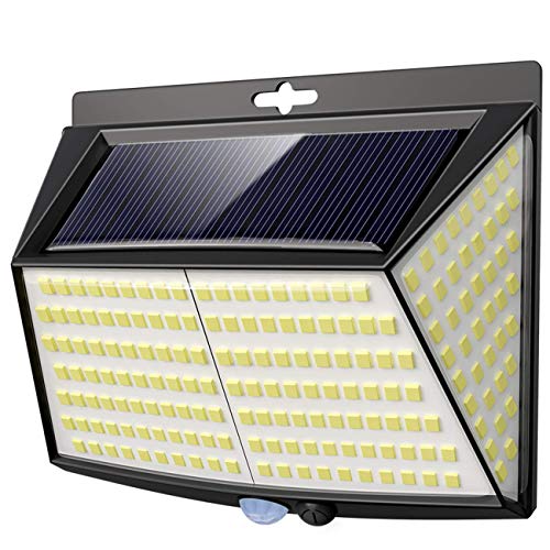 Vighep Luz Solar Exterior 228 LED,【1 Pack / 3 Modos】270 °lluminación Focos Solares Exterior con Sensor de Movimiento Impermeable Luces Solares LED Exterior Aplique Lampara Solar para Exterior Jardin