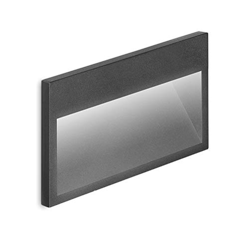 Volton - Aplique LED de Pared Interior/Exterior de empotrar IP65, 9W, 450Lm, 3000K, Color Gris Antracita