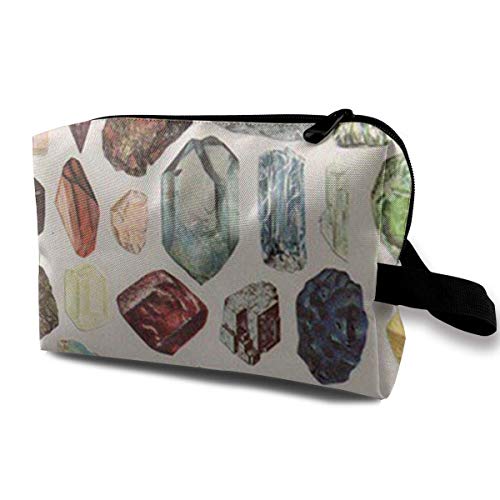 wenxiupin Mujeres Niñas Geología Vintage Piedras Preciosas Minerales de Cristal Neceser de baño Bolsas de Maquillaje Set Bolsa de Lavado