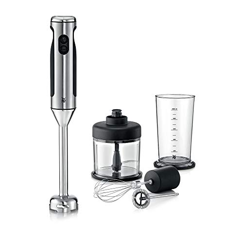 WMF Lineo Batidora de mano 4 en 1, 700 w,vaso medidor 1 Litro, accesorio Picadora, accesorio batidor, accesorio espumador de leche Acero Inoxidable cromargan