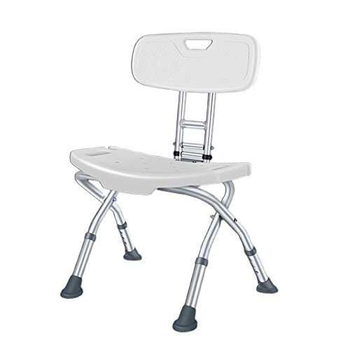 WWDZ Silla de baño para Ancianos,Mujeres Embarazadas,instalación sin Herramientas,Plegable,Altura Ajustable,Taburete Antideslizante para el baño (21.26"x17.32"x29.92",White)