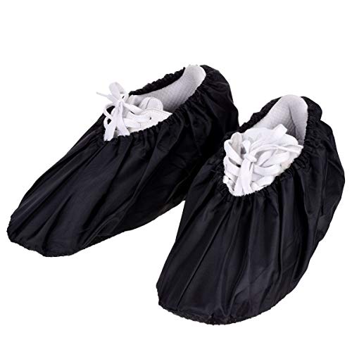 X-Mile 2 Pares Cubierta de Zapato Antideslizante Impermeable Resistente Lavable reutilizable Cubrecalzado Cubiertas de Botas para Hombres Mujeres Niños Adultos - Negro