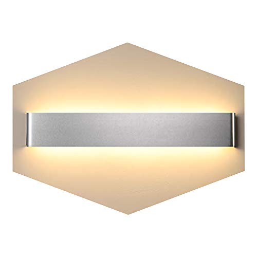 XIAJIA-24W LED Lámpara de pared Interior,Moderna Apliques de Pared,Moda Agradable Luz de Ambiente,perfecto para Lámpara de Decoración para, AC85-265V, Longitud 56cm,Aluminio cepillado/Blanco Cálido