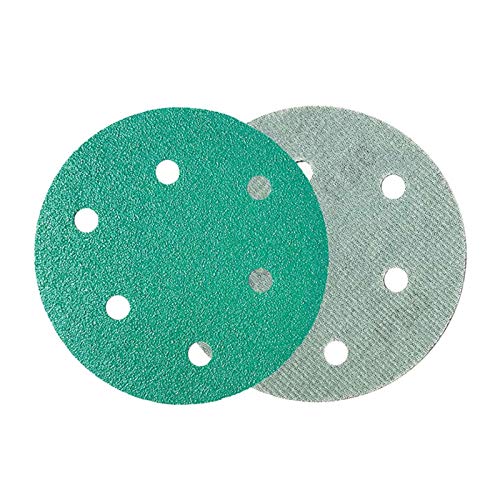 Xinqiankeji 10 unids 5 Pulgadas 125 mm Beat Papel de Lija Película de poliéster Húmedo/Dry Hook and Loop Flocking Green Sanding Discs Discos de Pintura Harsh Paper de Lija (Grit : 400)