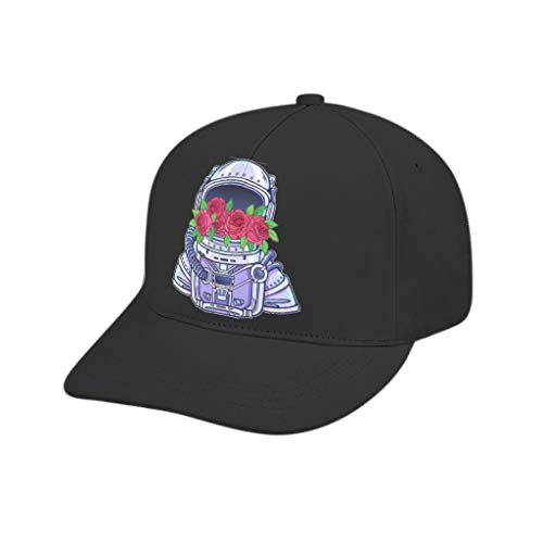 XJJ88 - Gorro de béisbol para hombre, diseño de astronauta, Unisex adulto, blanco, adult printing bended rubber