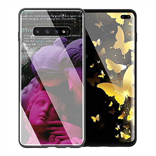 YINZONGSTORE Samsung Galaxy S7 Funda, Cubierta Trasera de Vidrio Templado, Silicona Suave, Compatible con Samsung Galaxy S7 AMA-74 Vaporwave Aesthetics