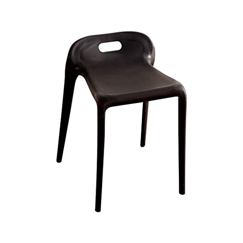 Z-Life Sala De Plástico Fecal En Casa Silla Perezosa Banco Silla De Comedor, 2pcs Simple Taburete De La Barra del Restaurante De Heces, 31 * 32H56CM (Color : Black)