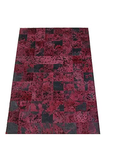 Zerimar Alfombra Patchwork Piel de Vaca | Medidas: 68x137 cm | Alfombra Salón | Alfombra Decoracion | Alfombra Dormitorio | Alfombra Natural | Alfombra Vaca