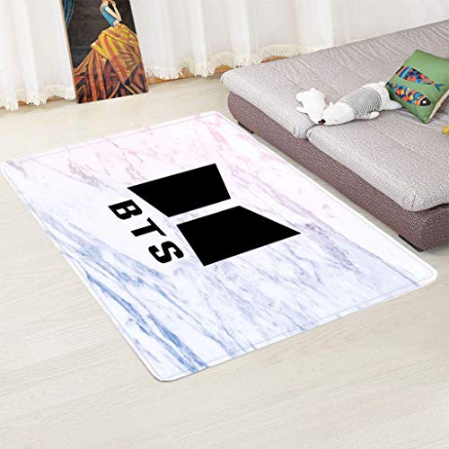 zpbzambm Alfombras Modernas,Moquetas De Dormitorio De Sala De Estar De Tacto Suave De Pelo Corto,Impresión 3D BTS En Blanco Y Negro,Fácil De Limpiar Y No Suelta Pelo,Talla :120X180Cm