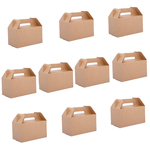 10 Piezas Kraft Papel Cajas Regalo,Caja de Papel Kraft, Cajas Cartón Kraft,Fuerte y Robusto,Adecuadas Para Pasteles,Galletas,Pizza,Pollo Frito,Cajas de Embalaje Para Llevar