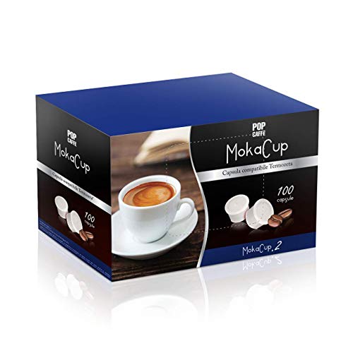 100 cápsulas Pop Caffè Moka-CUP 2 cremoso compatibles DOMO TERMOZETA ESPRESSO CUP