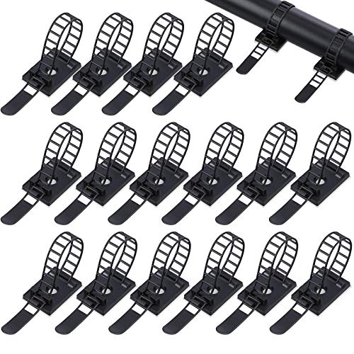 100 Piezas Bridas de Cable de Nylon Ajustable Sujetacables Organizador Abrazaderas Clips de Alambre con Cinta Adhesiva Fuerte Clips Adhesivos de Gestión para Oficina, Hogar