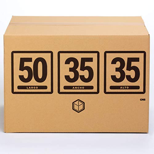 (10x) Cajas para Mudanza | Caja de Cartón TeleCajas | Pared simple con Asas - 50x35x35 cms | Pack de 10 unidades S